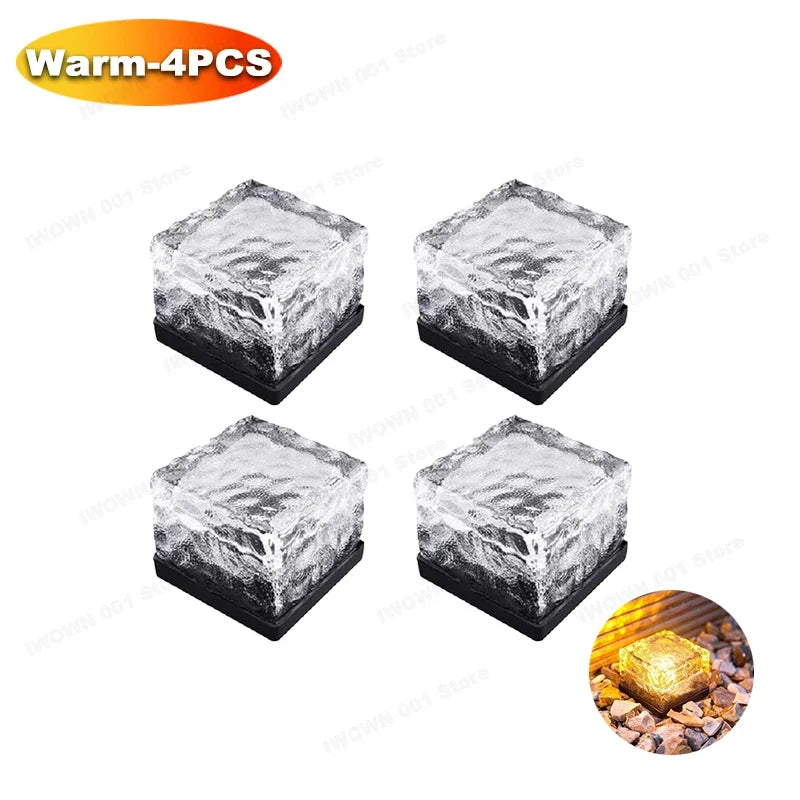 The Glacé Solar Glass Cube Garden Light