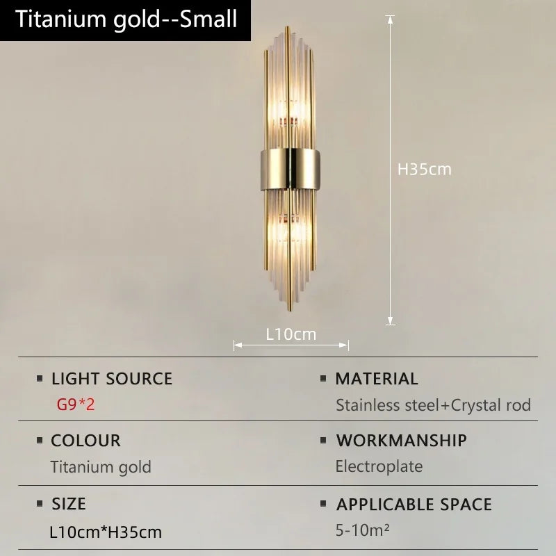 The Palazzo Gold Crystal Rod Wall Sconce