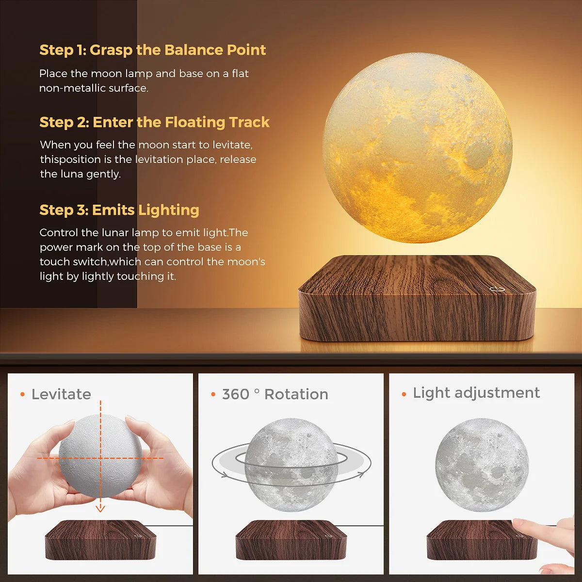 The Orbit Levitating Moon Lamp