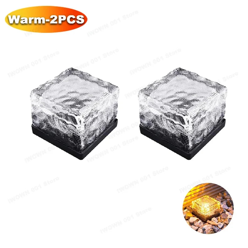 The Glacé Solar Glass Cube Garden Light
