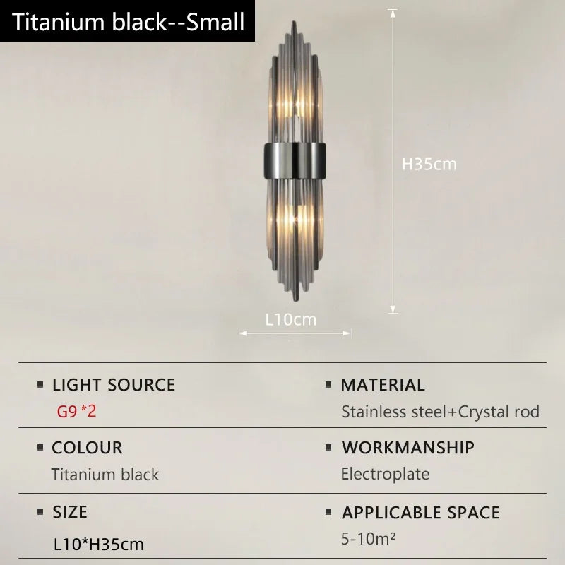 The Palazzo Gold Crystal Rod Wall Sconce