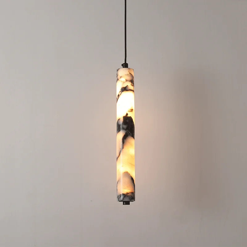 The Oscura Stone Cylinder Pendant Light