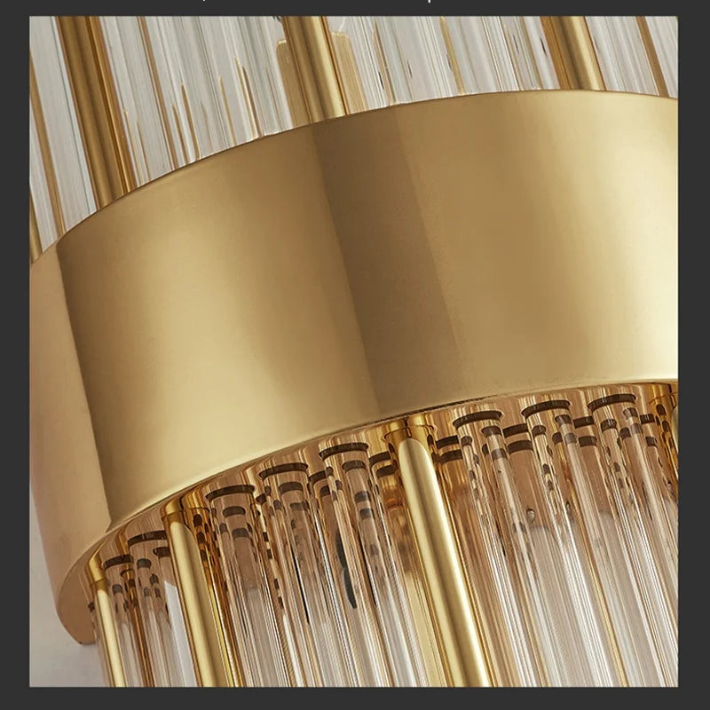 The Palazzo Gold Crystal Rod Wall Sconce
