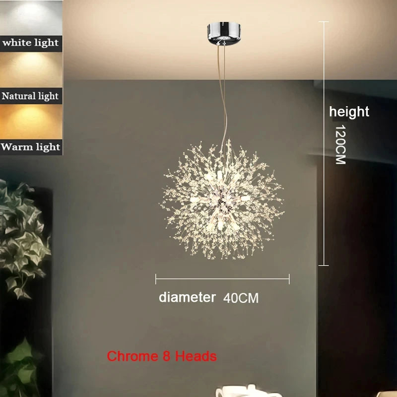 The Stellaria Dandelion Crystal Pendant Light