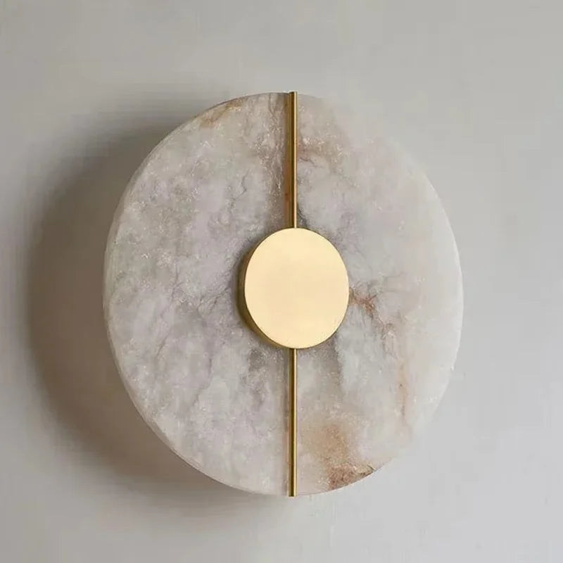The Tondo Marble Effect Disc Wall Sconce