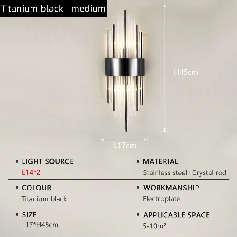 The Palazzo Gold Crystal Rod Wall Sconce