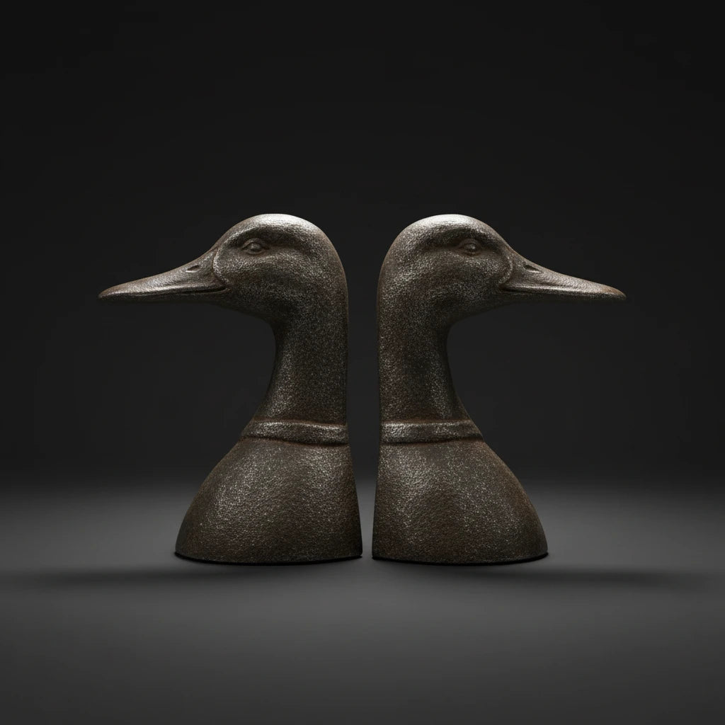 The Mallard Cast Metal Duck Bookend Set