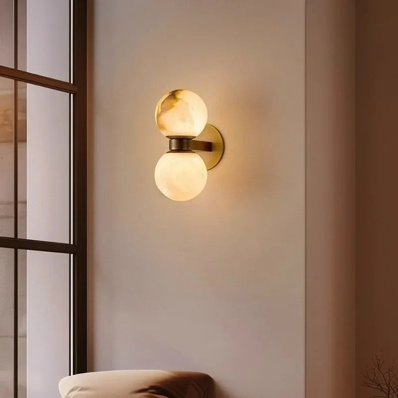 The Luna Alabaster Orb Wall Sconce