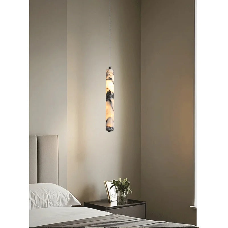 The Oscura Stone Cylinder Pendant Light