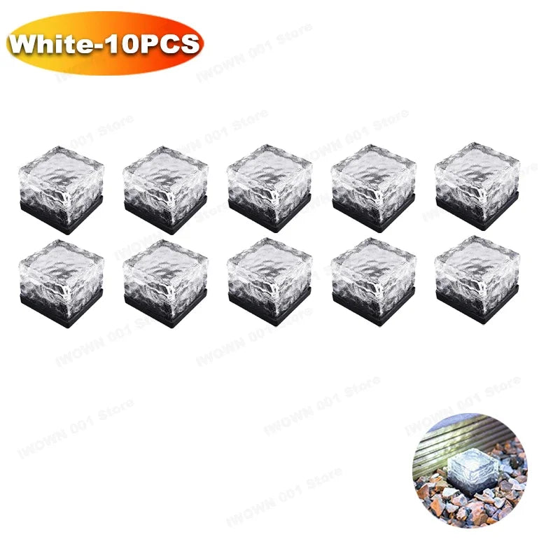 The Glacé Solar Glass Cube Garden Light