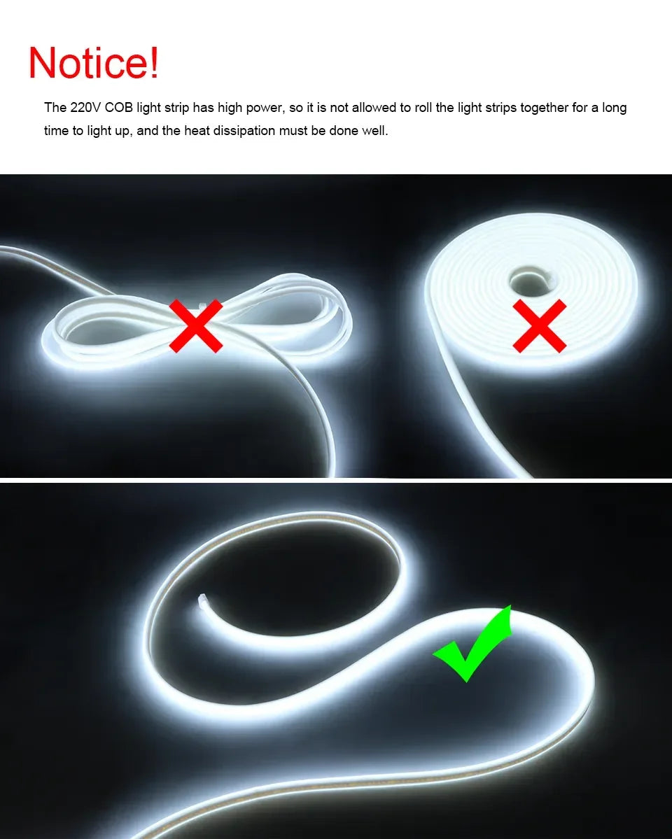The Lumina COB LED Strip Light, detail view