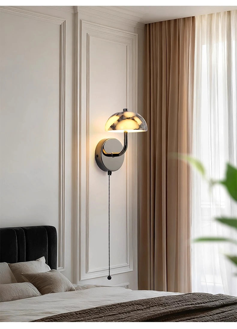 The Moro Marble Stone Wall Sconce, detail view