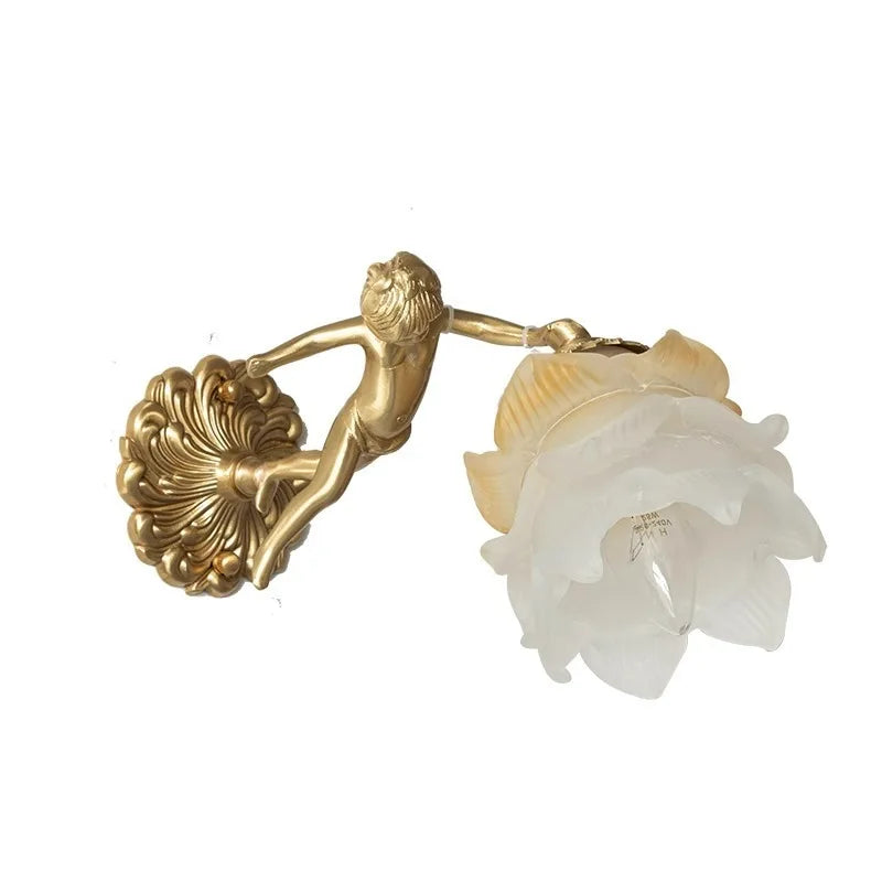The Florentine Brass Rose Wall Lamp