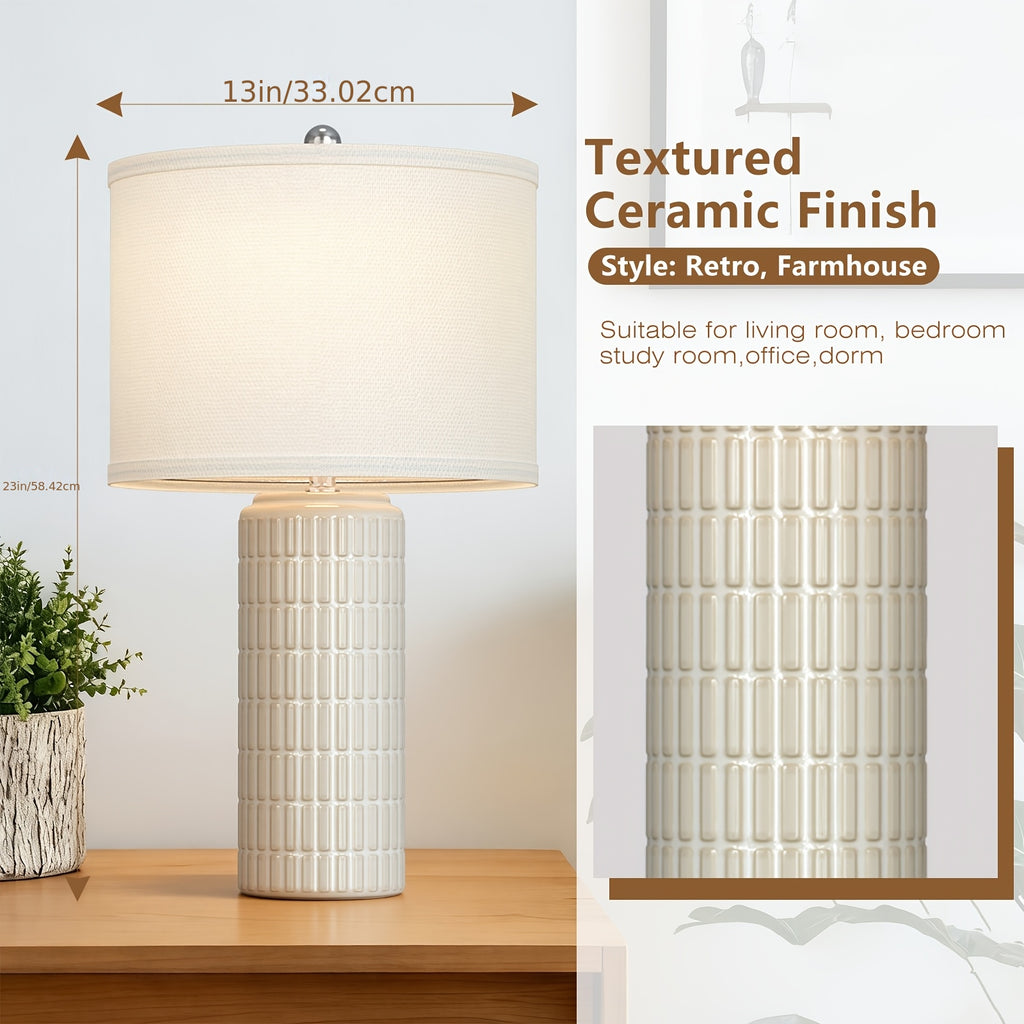 The Colton Ceramic Column Table Lamp Set
