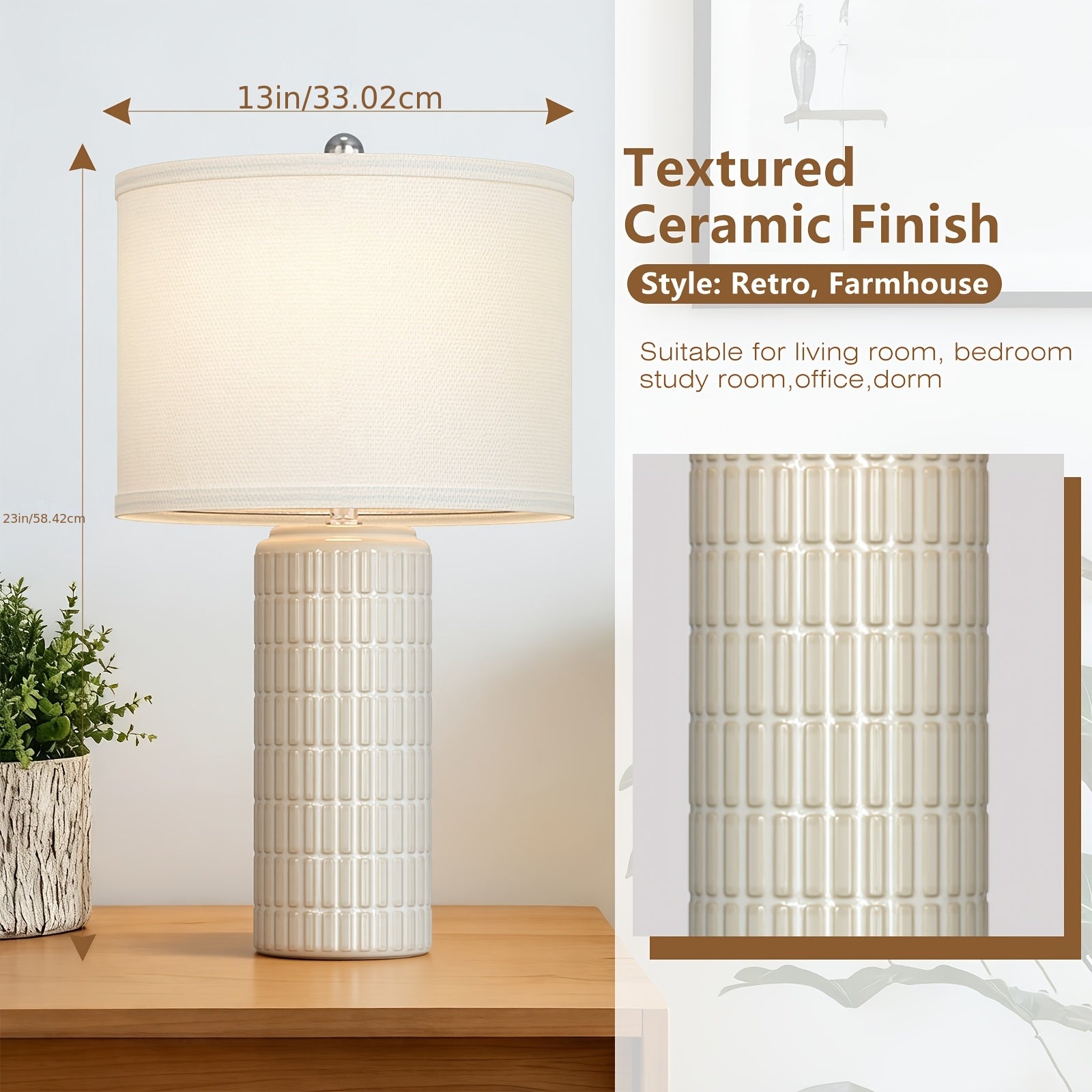 The Colton Ceramic Column Table Lamp Set
