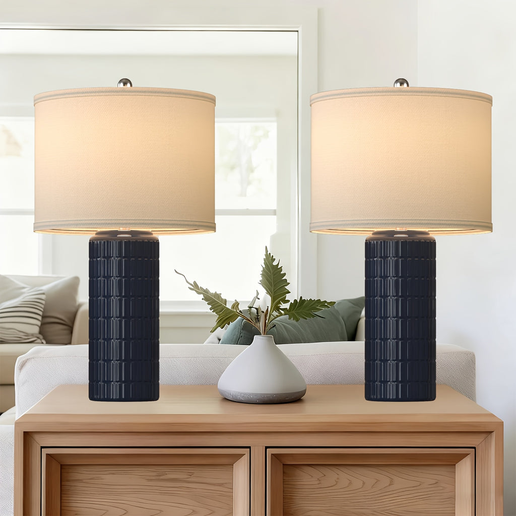 The Colton Ceramic Column Table Lamp Set