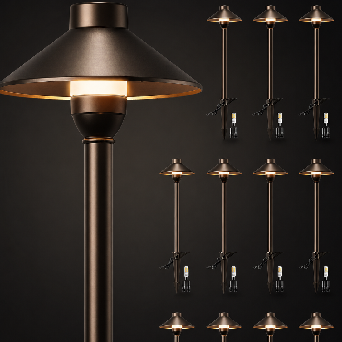 The Devereux Bronze Pathway Lights Set of 12
